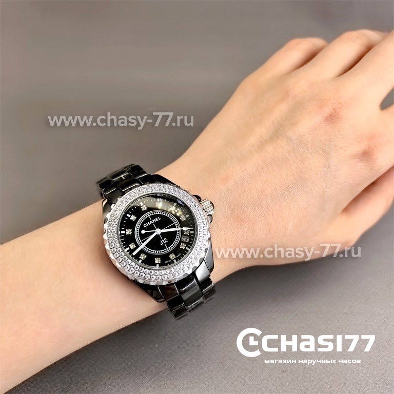 Chanel J12 Diamonds Black (01534)
